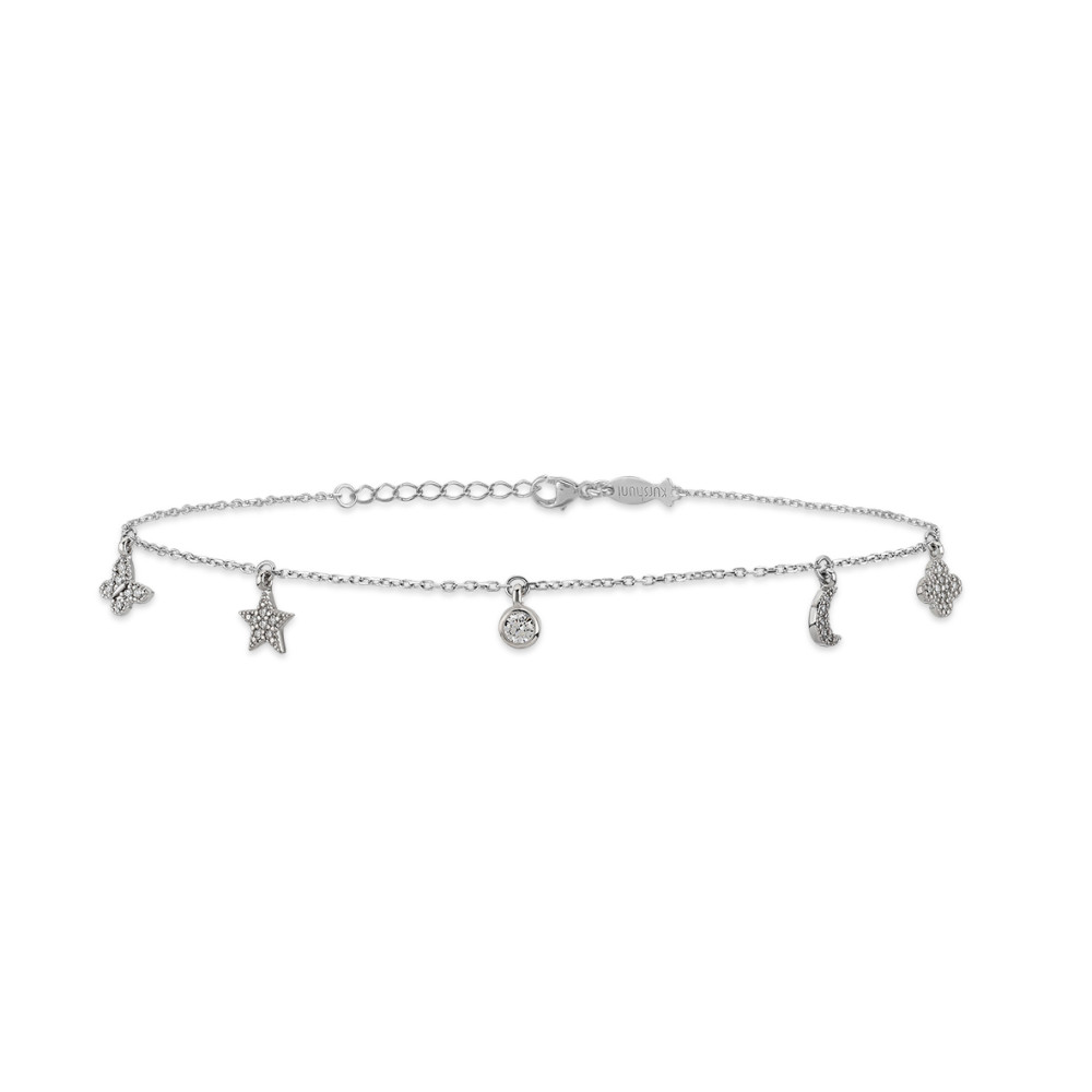 Charm, Sterling Silver Anklet.