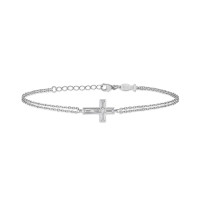 Cross, Sterling Silver Bracelet.