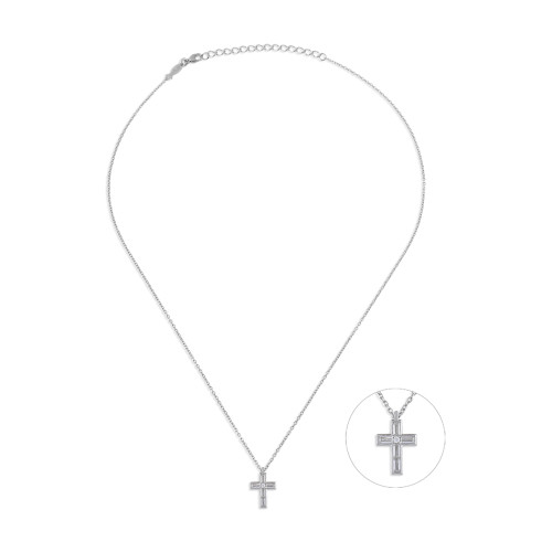Cross, Sterling Silver Necklace.
