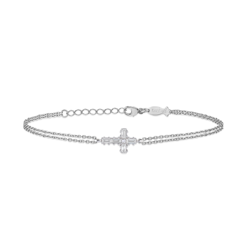 Cross, Sterling Silver Bracelet.
