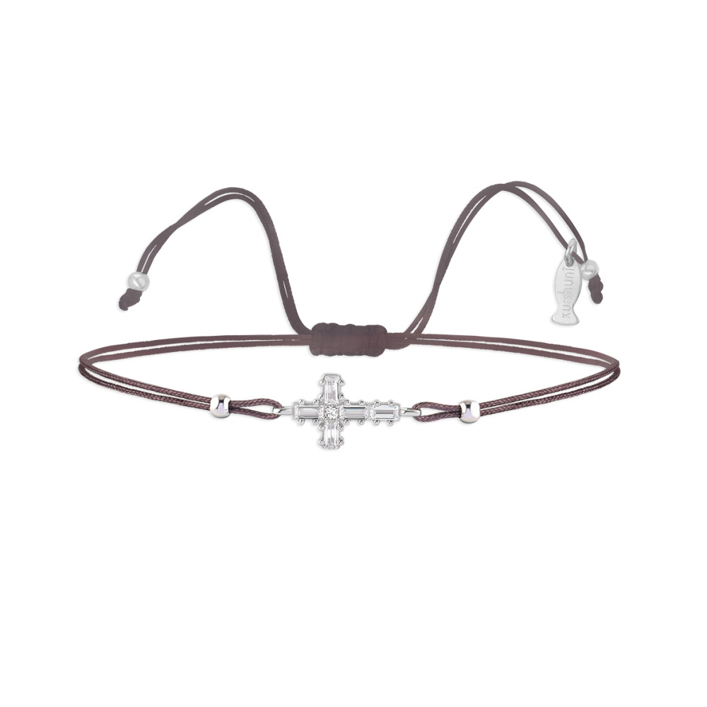 Cross, Sterling Silver Bracelet (String).
