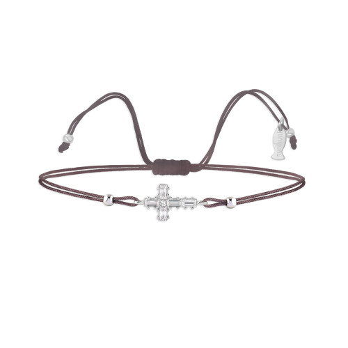 Cross, Sterling Silver Bracelet (String).