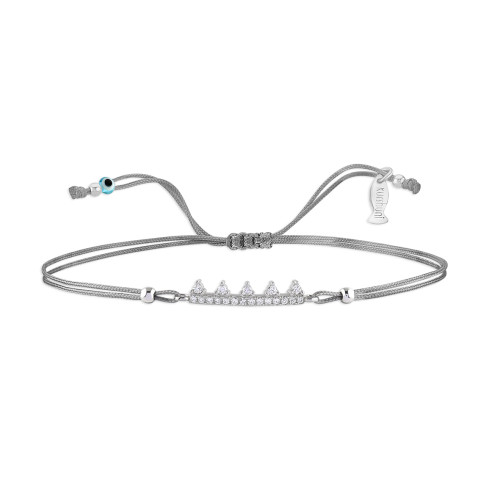 Crown, Sterling Silver Bracelet (String).