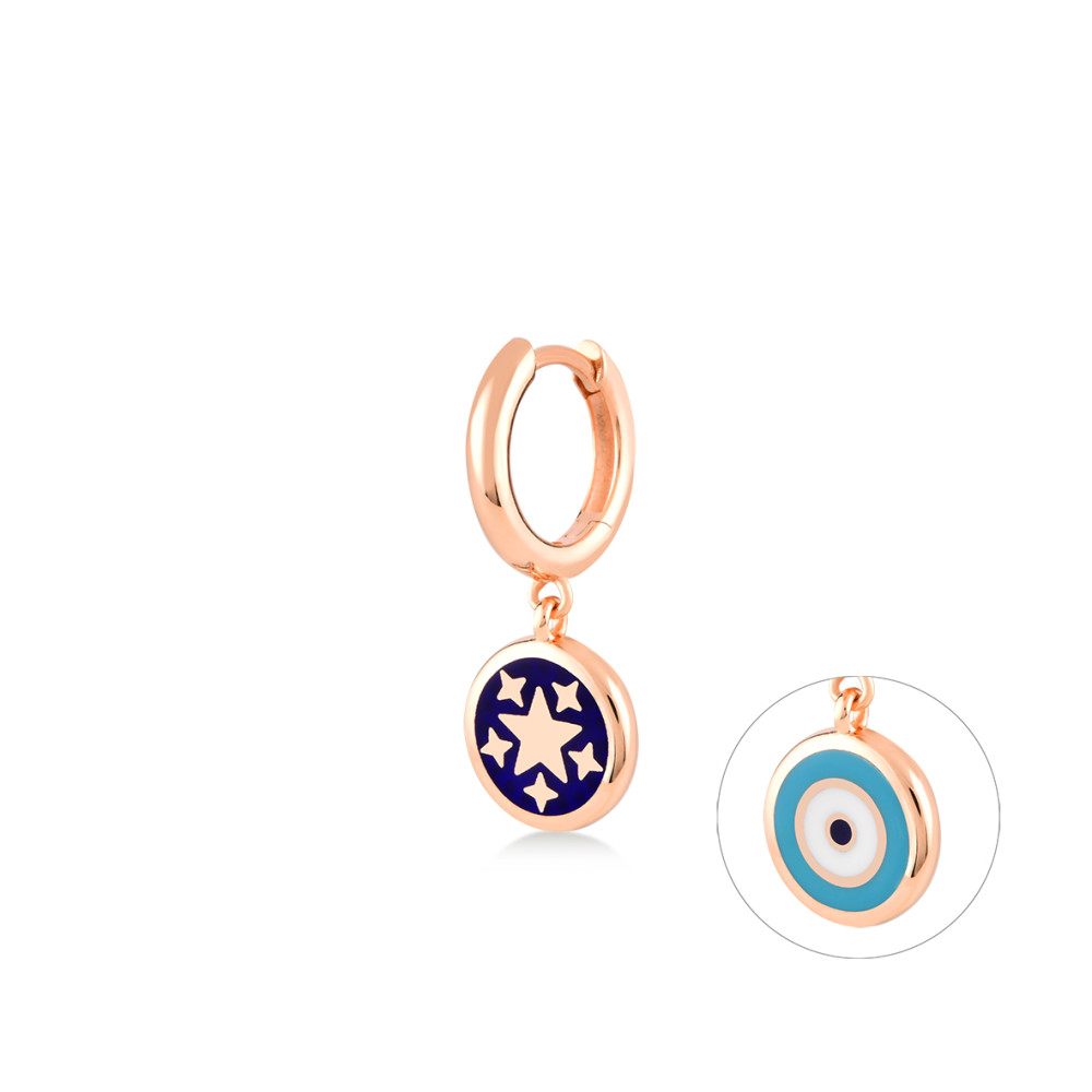 Star Jewel Eye, Sterling Silver Earring (Sold INDIVIDUALLY).