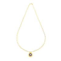 Jewel Eye Disc, Sterling Silver Necklace.