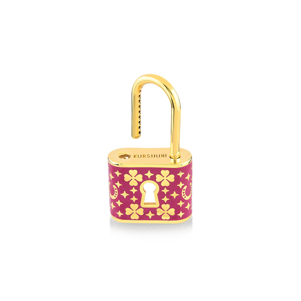 Pink Lucky Key Holder, Sterling Silver Necklace.