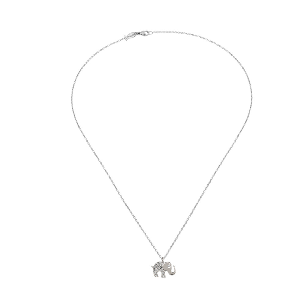 Lucky Elephant , Sterling Silver Necklace.