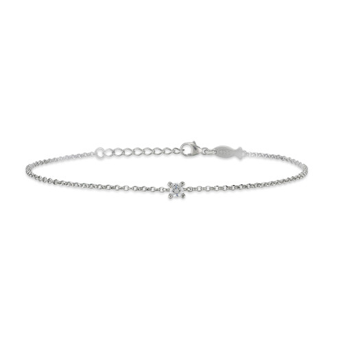 Solitaire, Sterling Silver Bracelet.