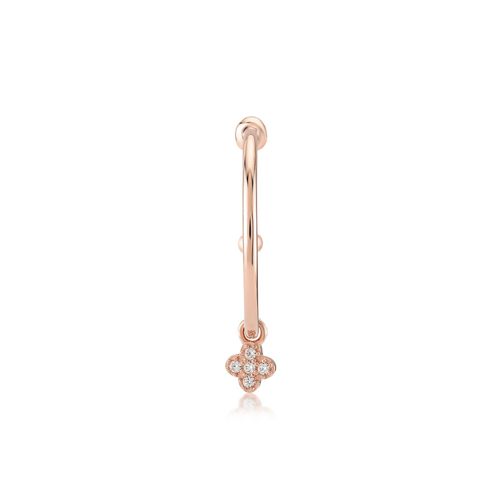 Lucky Clover, Sterling Silver Earring (Sold INDIVIDUALLY).