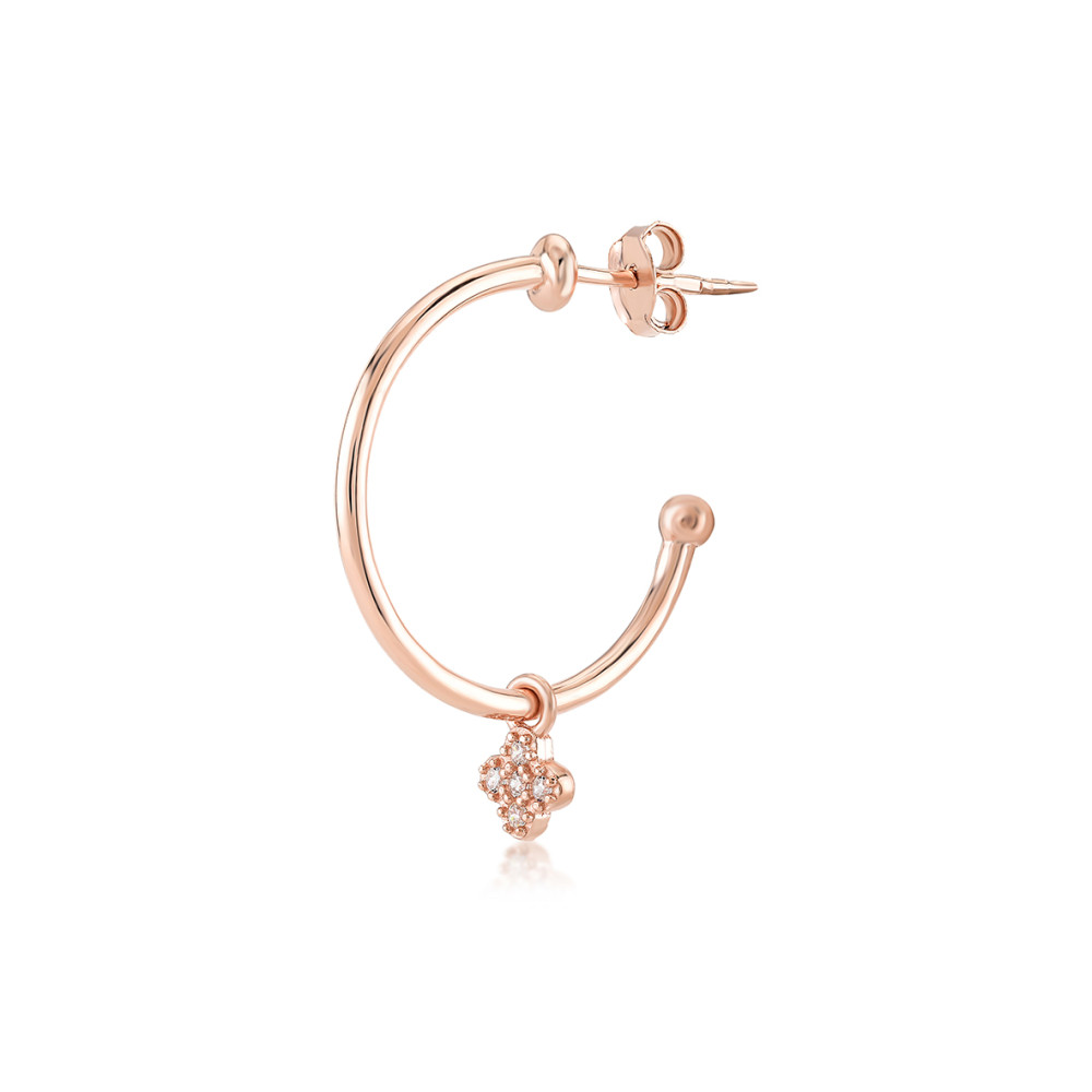 Lucky Clover, Sterling Silver Earring (Sold INDIVIDUALLY).