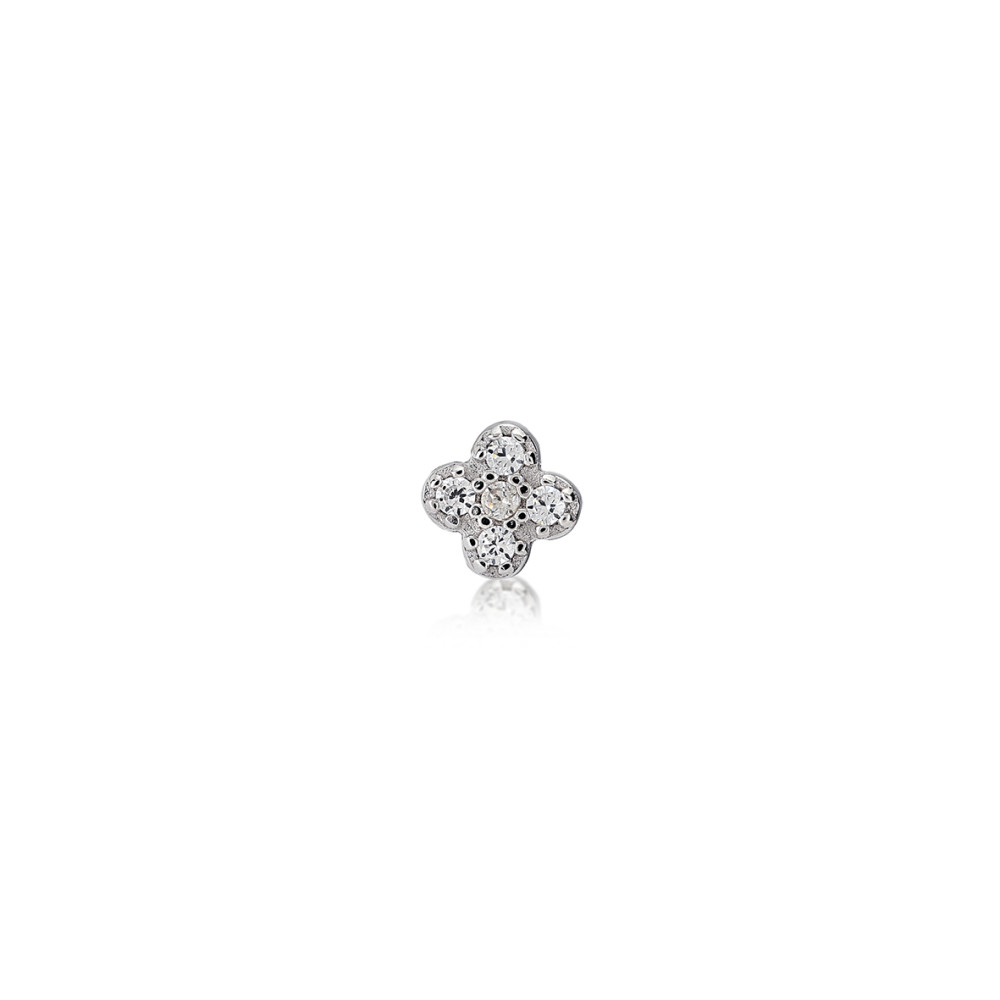 Lucky Clover, Sterling Silver Earring (Sold INDIVIDUALLY).