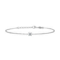 Solitaire, Sterling Silver Bracelet.