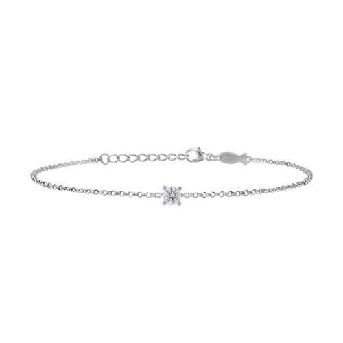 Solitaire, Sterling Silver Bracelet.