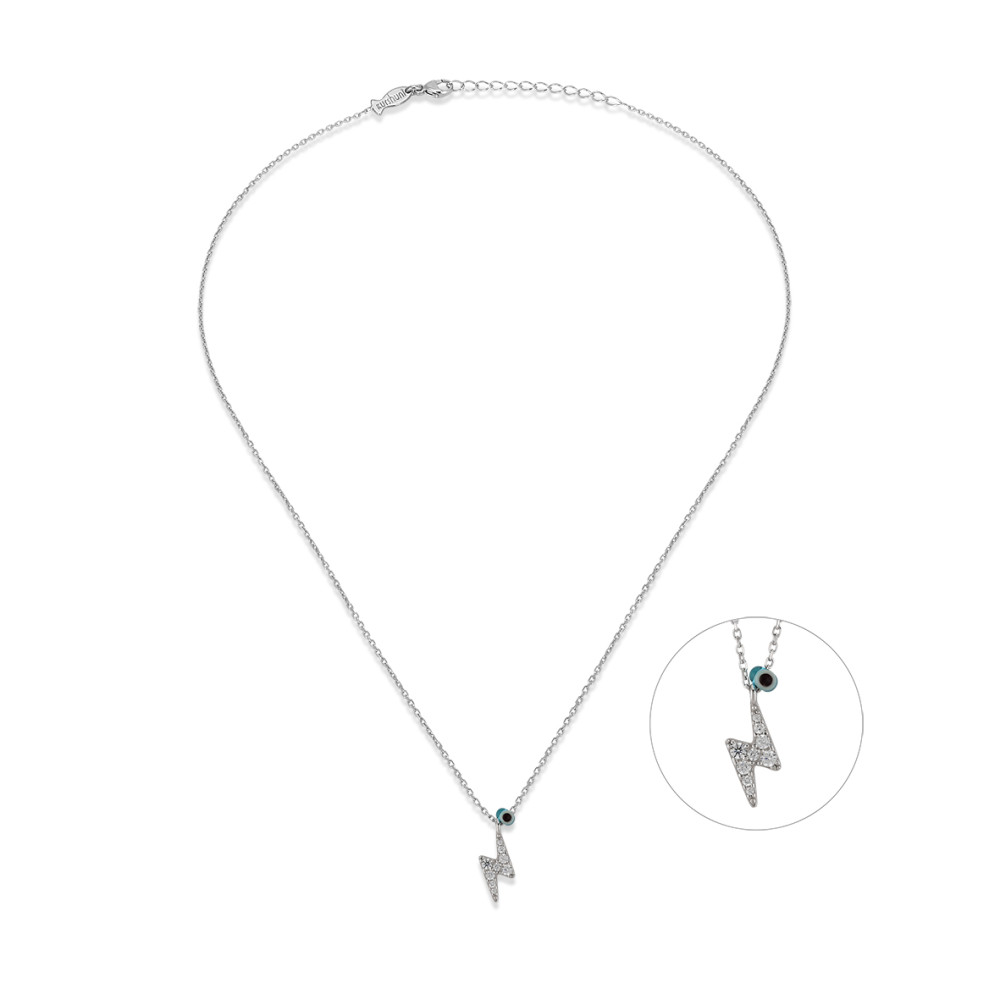 Lightnings , Sterling Silver Necklace.