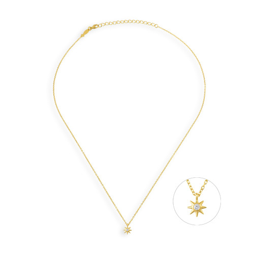 Mini Sun, Sterling Silver Necklace.