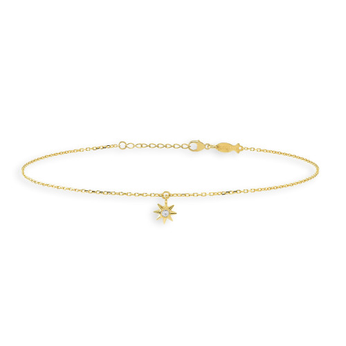 Mini Sun, Sterling Silver Anklet.
