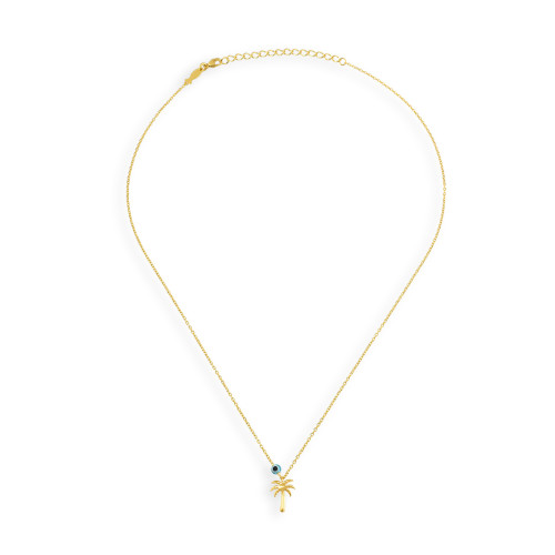 Palm Tree, Sterling Silver Necklace.