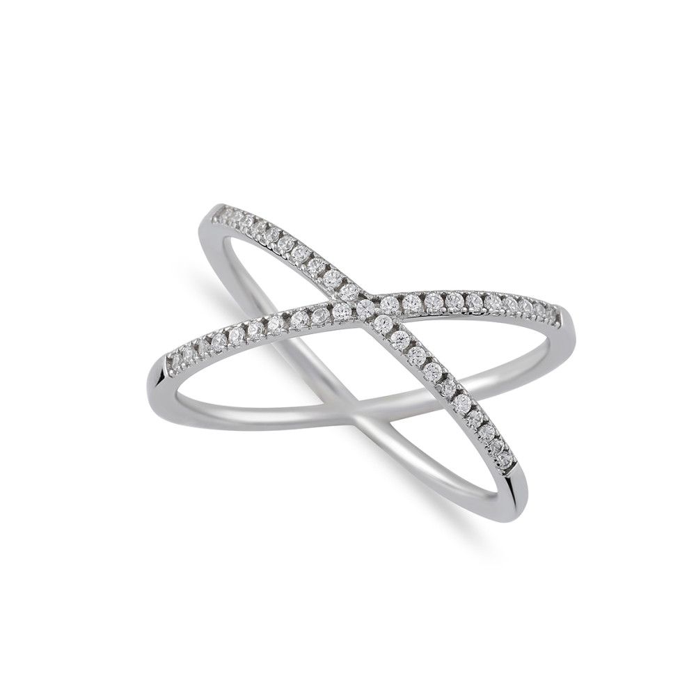 X, Sterling Silver Ring.