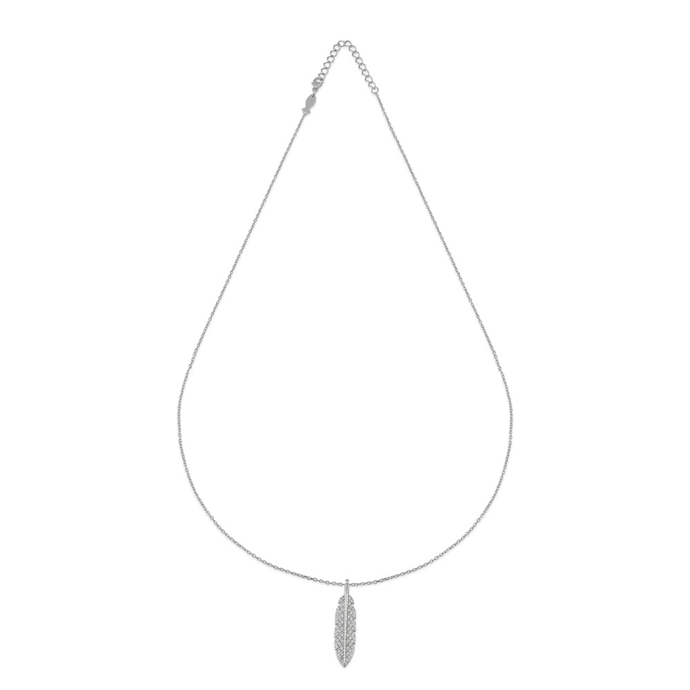 Feather, Sterling Silver Necklace.