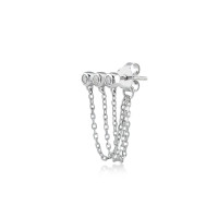 Tailed Triple, Sterling Silver Earring (Sold INDIVIDUALLY).