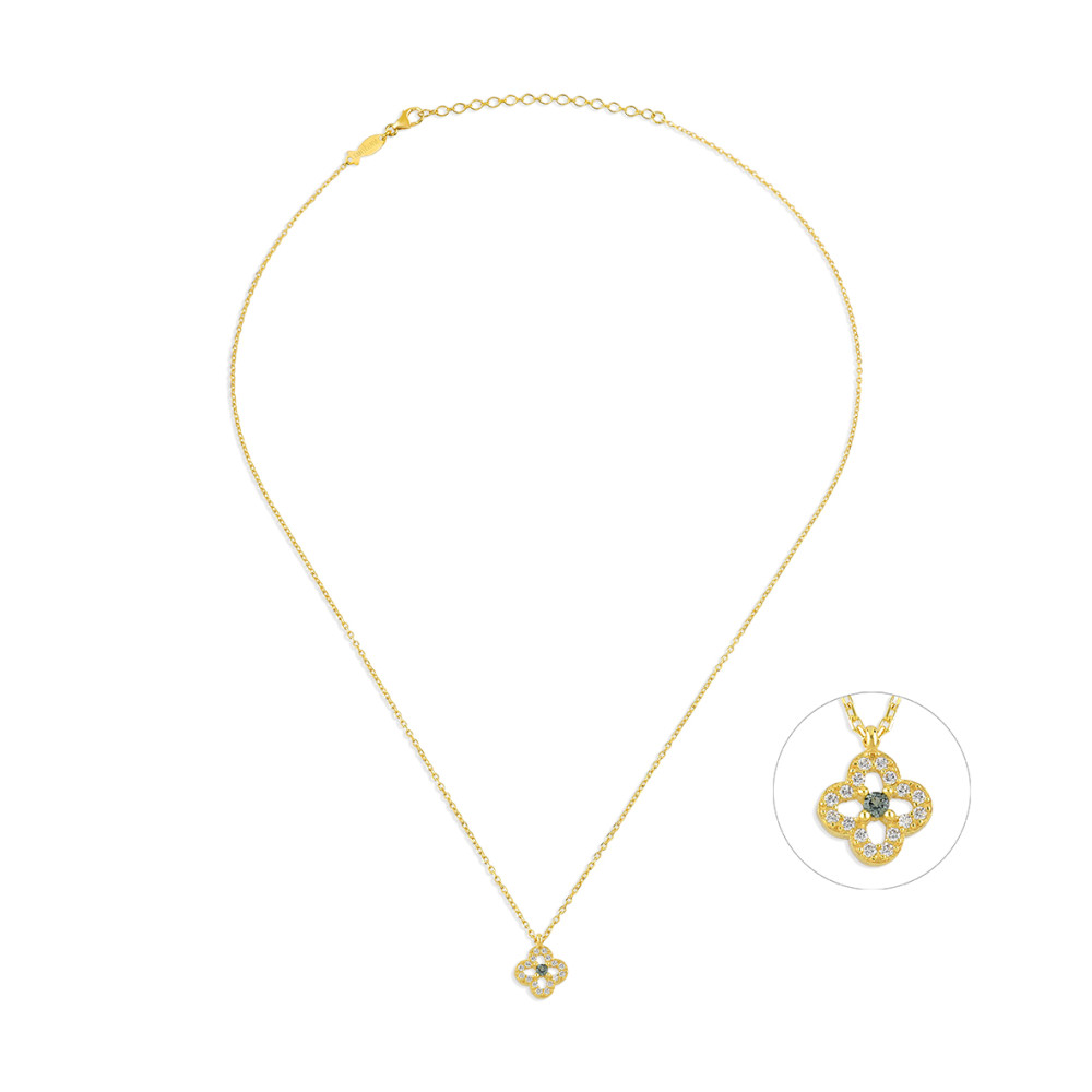 Mini Entourage Clover, Sterling Silver Necklace.