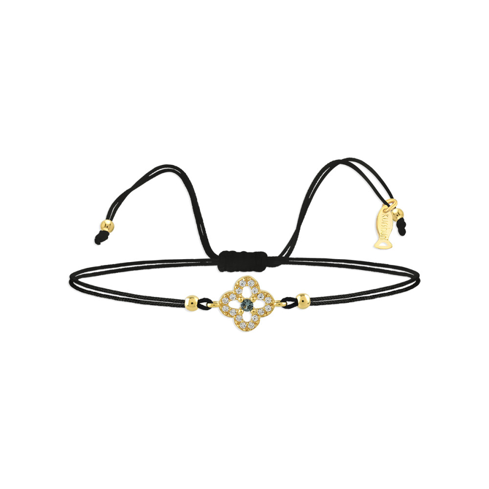 Mini Entourage Clover, Sterling Silver Bracelet (String).