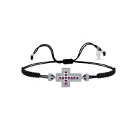 Midi Cross, Sterling Silver Bracelet (String).