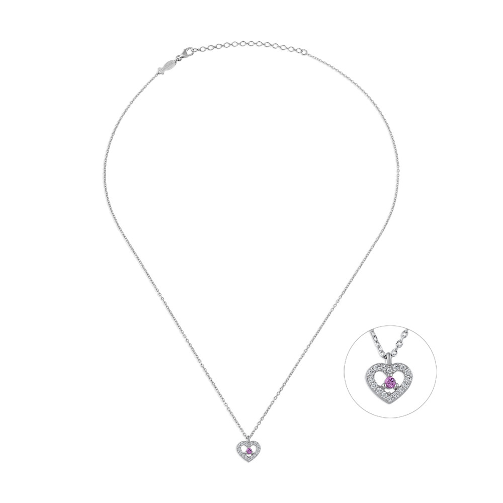 Mini Entourage Heart, Sterling Silver Necklace.