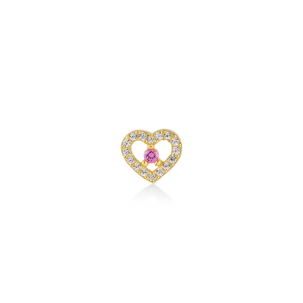 Mini Entourage Heart, Sterling Silver Earring (Sold INDIVIDUALLY).