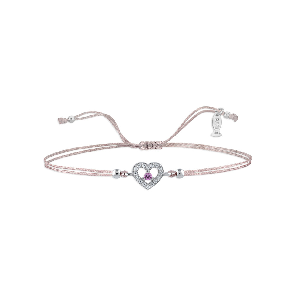 Mini Entourage Heart, Sterling Silver Bracelet (String).