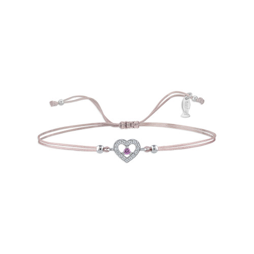 Mini Entourage Heart, Sterling Silver Bracelet (String).