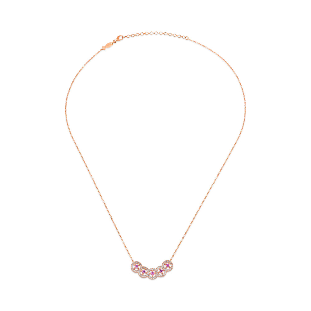 Mini Entourage Circle Arc, Sterling Silver Necklace.