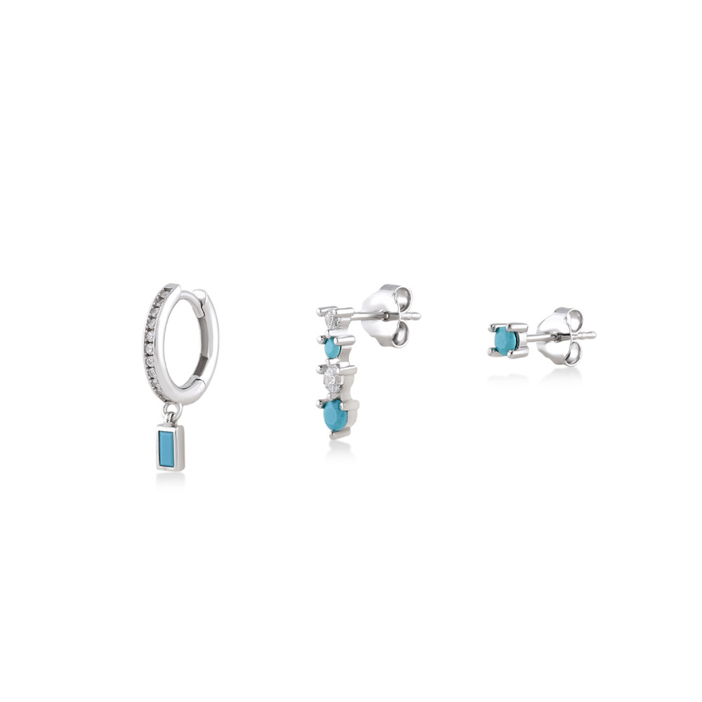 Cara, Sterling Silver Earrings Set.