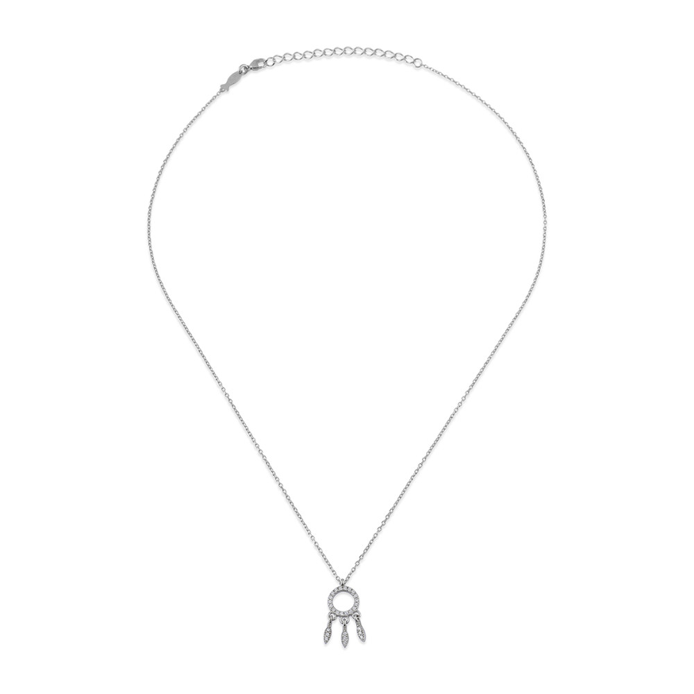 Mini Dream Catcher, Sterling Silver Necklace.