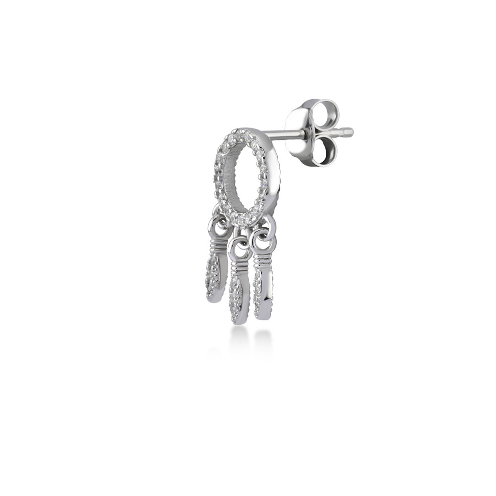 Mini Dream Catcher, Sterling Silver Earring (Sold INDIVIDUALLY).