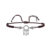 Mini Dream Catcher, Sterling Silver Bracelet (String).