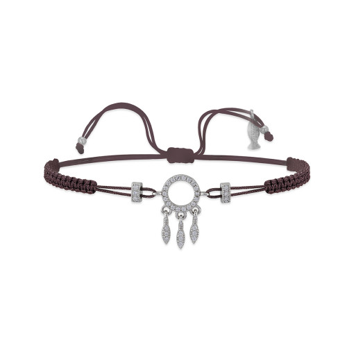 Mini Dream Catcher, Sterling Silver Bracelet (String).