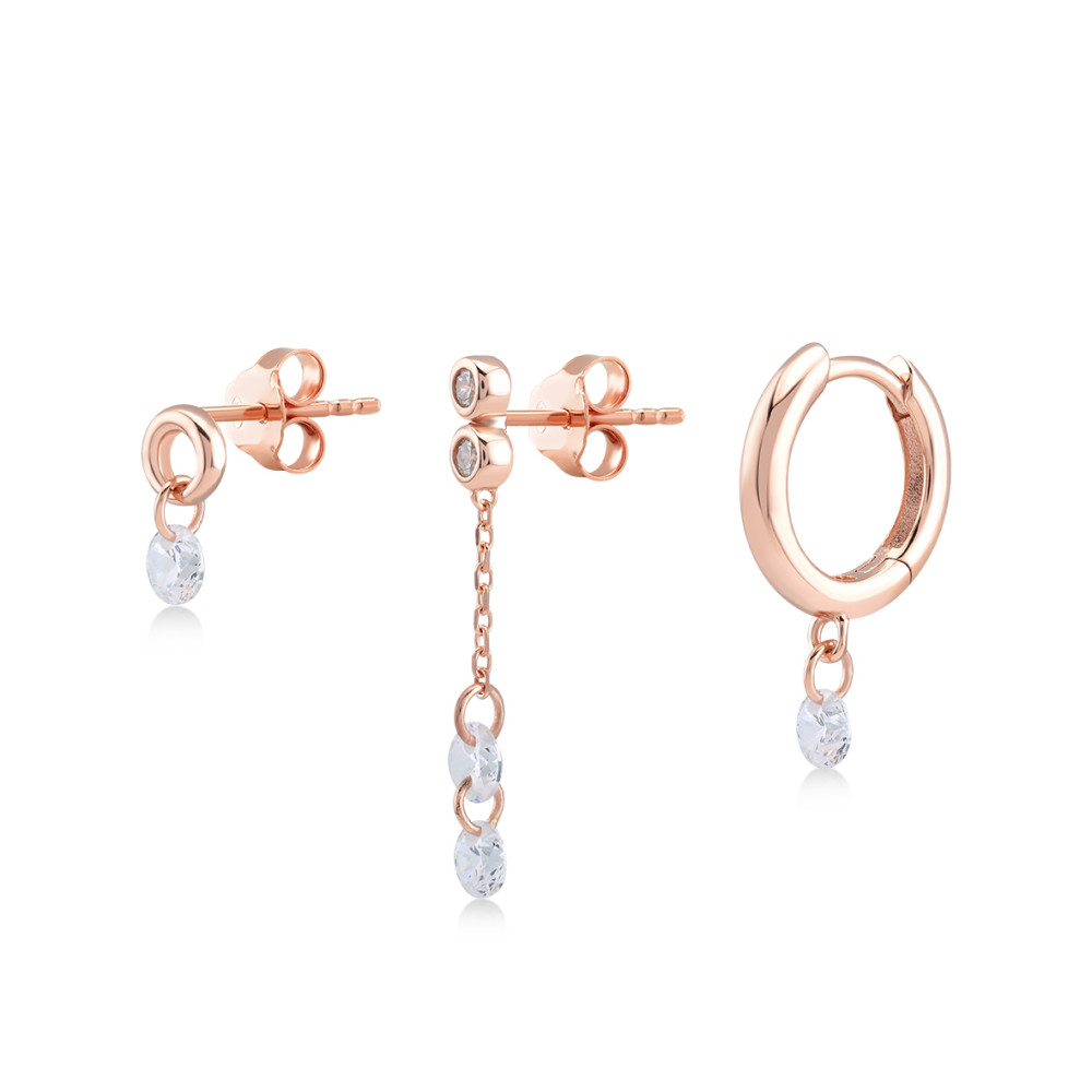 Shining Dots, Sterling Silver Earrings Set.