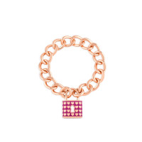 Heart Padlock, Sterling Silver Bracelet.