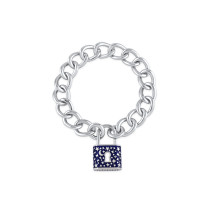 Moon&Star Padlock, Sterling Silver Bracelet.