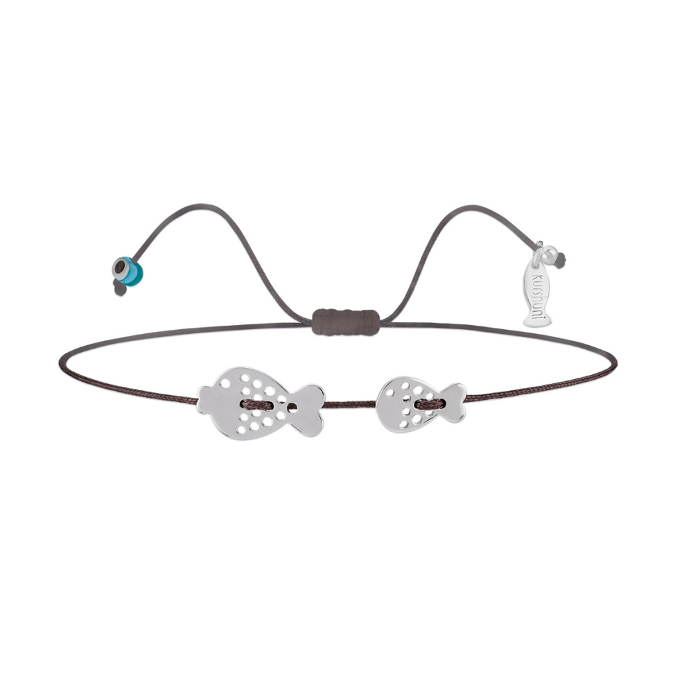 Mom&Baby Fish, Sterling Silver Bracelet (String).