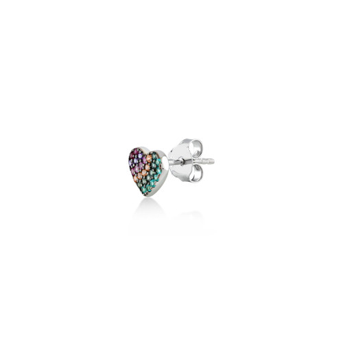 Cuore, Sterling Silver Earring (Sold INDIVIDUALLY).