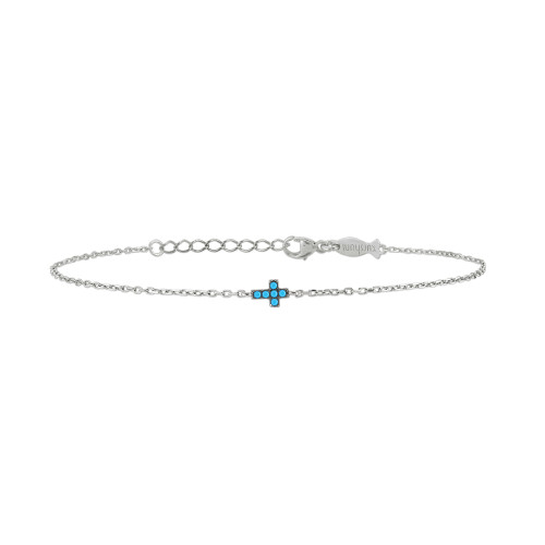 Cross, Sterling Silver Bracelet.