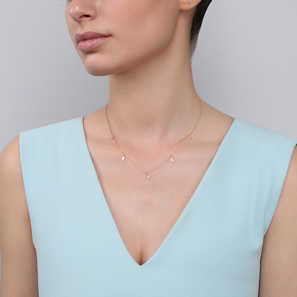 Charm, Sterling Silver Necklace.