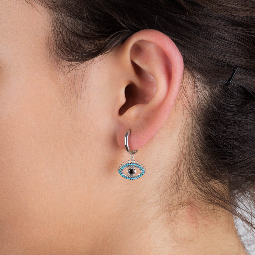 Nazar, Sterling Silver Earring (Sold INDIVIDUALLY).