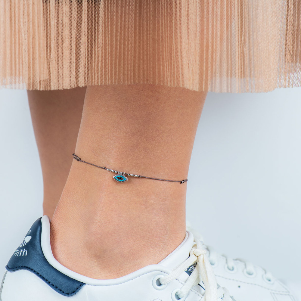 Nazar, Sterling Silver Anklet (String).